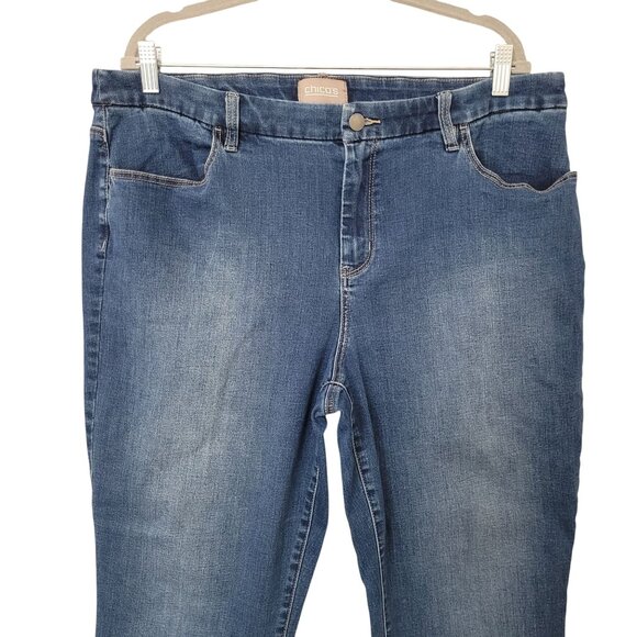 Chicos Ankle Jeans Womens Size 3 Medium Wash Stretch Denim - Picture 3 of 6